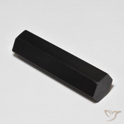 32.92 ct Black Obsidian Stone, Natural Obsidian in Pencil Cut Shape for Sale