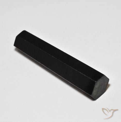 36.64 ct Black Obsidian Stone, Natural Obsidian in Pencil Cut Shape for Sale