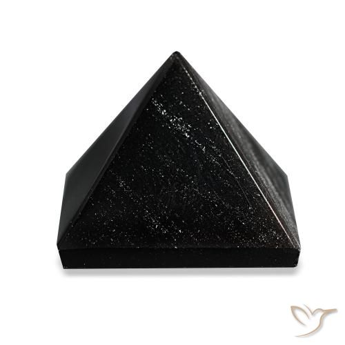 45.27ct Black with Grey Lines Obsidian, Square, Opaque