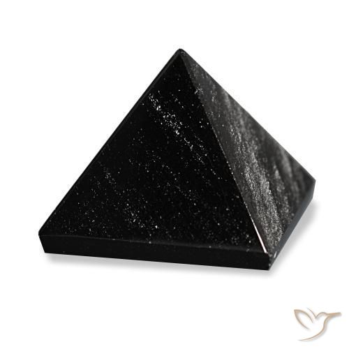 45.27 ct Black Obsidian Stone, Natural Obsidian in Pyramid Cabochon Shape for Sale