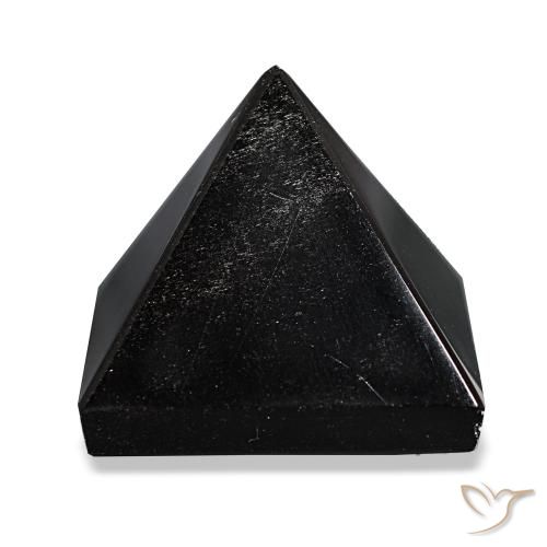 80.17 ct Black Obsidian Gemstone, Obsidian Gem in Pyramid Cabochon Shape for Sale.