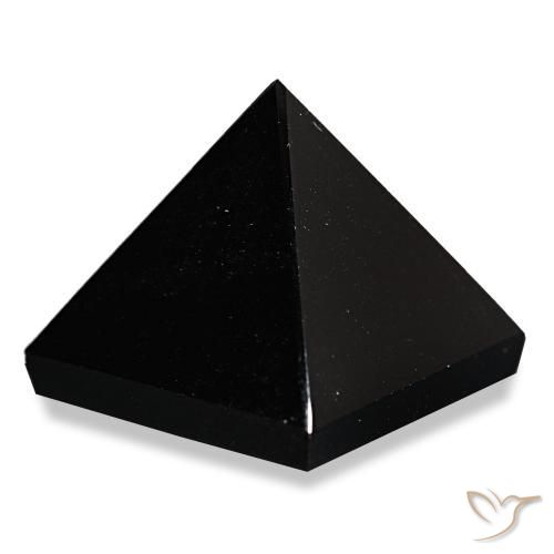 Obsidian Gemstone in 25.9 x 25.9 mm Size for Sale, Obsidian Stone in Black with Grey Lines Color