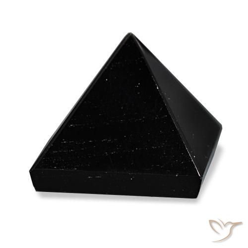 64.79 ct Black Obsidian Stone, Natural Obsidian in Pyramid Cabochon Shape for Sale