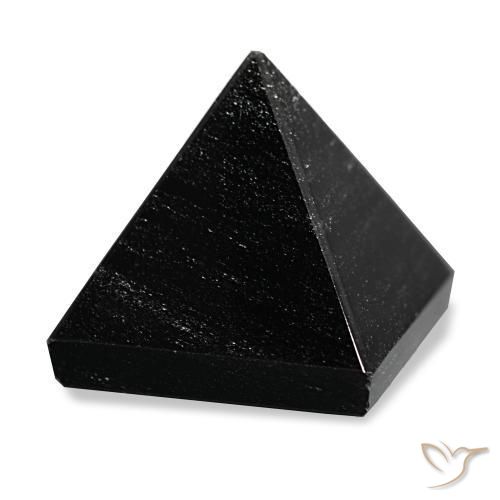 77.47 ct Black Obsidian Stone, Natural Obsidian in Pyramid Cabochon Shape for Sale