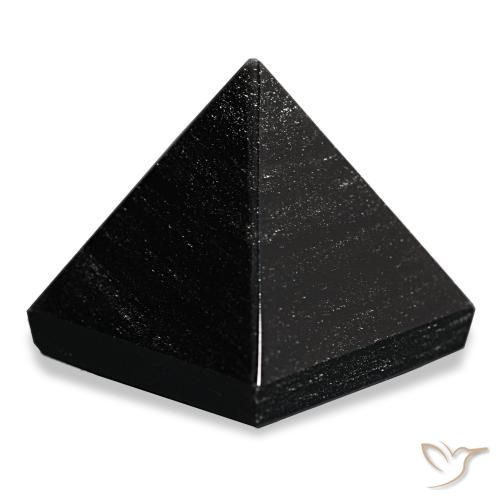 Obsidian Gemstone in 25 x 24.9 mm Size for Sale, Obsidian Stone in Black with Grey Lines Color