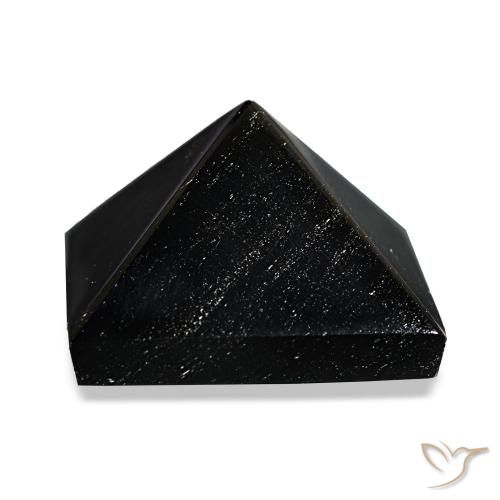 66.01Ct Black With Grey Lines Obsidian, Square, Opaque
