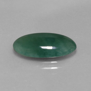 3.66 ct Green Omphacite Jade Stone, Natural Omphacite Jade in Oval Cabochon Shape for Sale