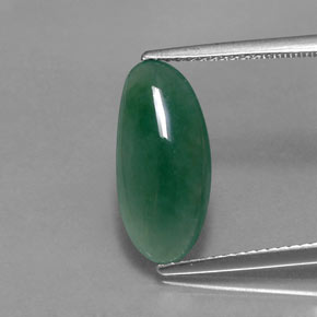 3.52 ct Green Omphacite Jade Gemstone, Omphacite Jade Gem in Fancy Cabochon Shape for Sale.