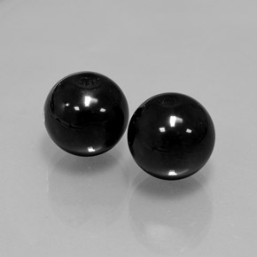 14.79 ct Black Onyx Stone, Natural Onyx in Drilled Sphere Shape for Sale