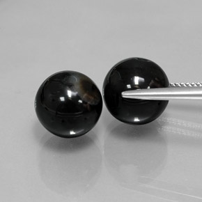 Onyx Gemstone in 10.3 mm Size for Sale, Onyx Stone in Black Color