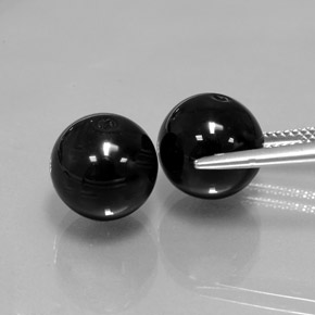 Onyx Gemstone in 10.4 mm Size for Sale, Onyx Stone in Black Color