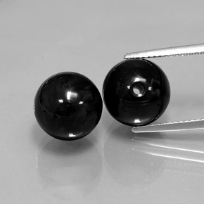 14.63 ct Black Onyx Gemstone, Onyx Gem in Drilled Sphere Shape for Sale.