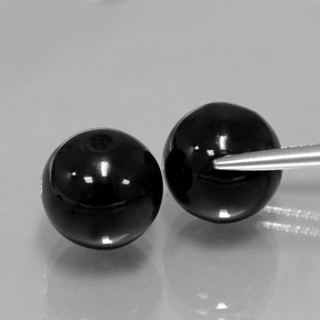 Onyx Gemstone in 10.4 mm Size for Sale, Onyx Stone in Black Color