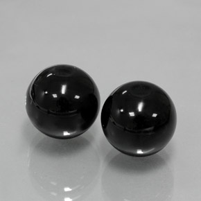 14.11 ct Black Onyx Stone, Natural Onyx in Drilled Sphere Shape for Sale