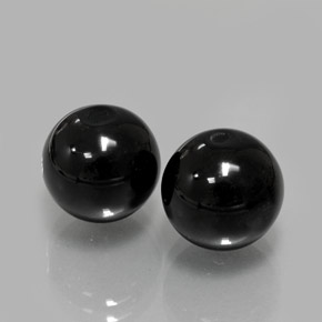 14.31 ct Black Onyx Stone, Natural Onyx in Drilled Sphere Shape for Sale
