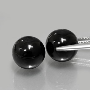 Onyx Gemstone in 10.4 mm Size for Sale, Onyx Stone in Black Color