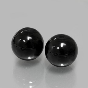 14.41 ct Black Onyx Stone, Natural Onyx in Drilled Sphere Shape for Sale