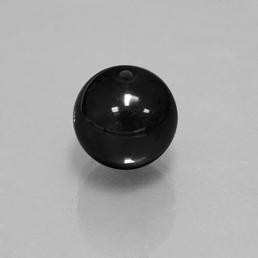 7.43 ct Black Onyx Stone, Natural Onyx in Drilled Sphere Shape for Sale