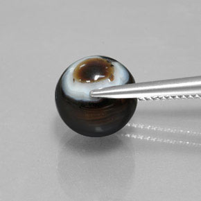 Onyx Gemstone in 9.7 mm Size for Sale, Onyx Stone in Black Color