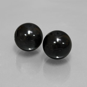 14.07 ct Black Onyx Stone, Natural Onyx in Drilled Sphere Shape for Sale