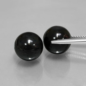 Onyx Gemstone in 10.2 mm Size for Sale, Onyx Stone in Black Color