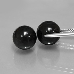 Onyx Gemstone in 10.4 mm Size for Sale, Onyx Stone in Black Color