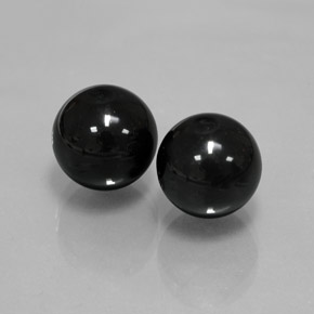 14.44 ct Black Onyx Stone, Natural Onyx in Drilled Sphere Shape for Sale