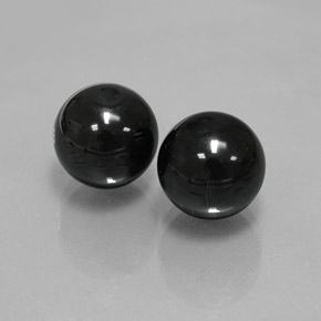 13.96 ct Black Onyx Stone, Natural Onyx in Drilled Sphere Shape for Sale