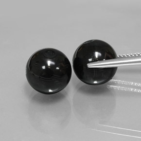 Onyx Gemstone in 10.2 mm Size for Sale, Onyx Stone in Black Color