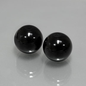 14.90 ct Black Onyx Stone, Natural Onyx in Drilled Sphere Shape for Sale
