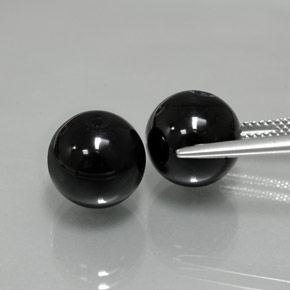 Onyx Gemstone in 10.4 mm Size for Sale, Onyx Stone in Black Color