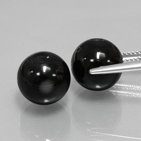 Onyx Gemstone in 10.4 mm Size for Sale, Onyx Stone in Black Color