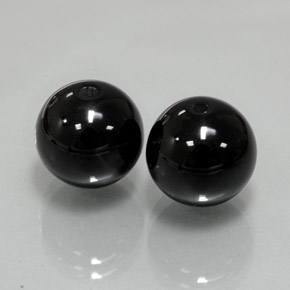 14.78 ct Black Onyx Stone, Natural Onyx in Drilled Sphere Shape for Sale