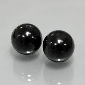 14.22 ct Black Onyx Stone, Natural Onyx in Drilled Sphere Shape for Sale