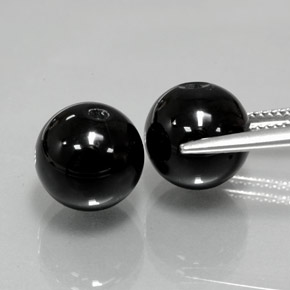Onyx Gemstone in 10.2 mm Size for Sale, Onyx Stone in Black Color