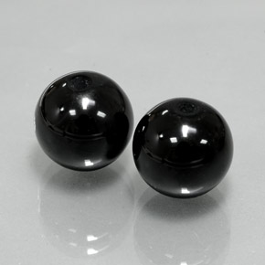 14.67 ct Black Onyx Stone, Natural Onyx in Drilled Sphere Shape for Sale