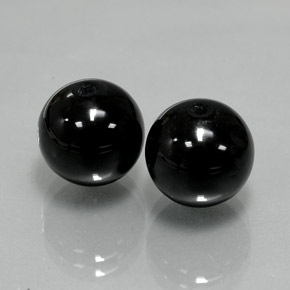 14.43 ct Black Onyx Stone, Natural Onyx in Drilled Sphere Shape for Sale