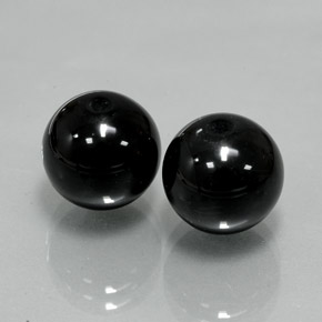 14.31 ct Black Onyx Stone, Natural Onyx in Drilled Sphere Shape for Sale