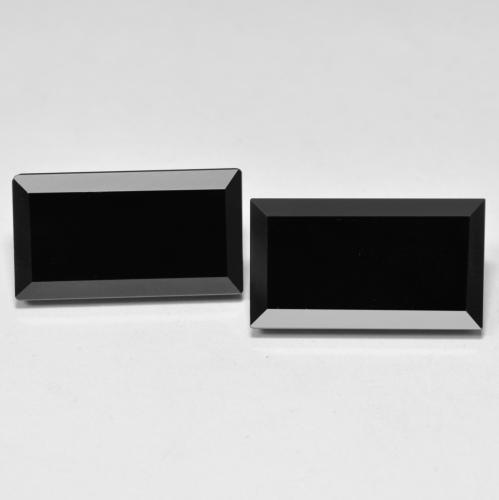 Schwarz Onyx Edelstein - 12.9ct Baquette Schliff (ID: 601519)