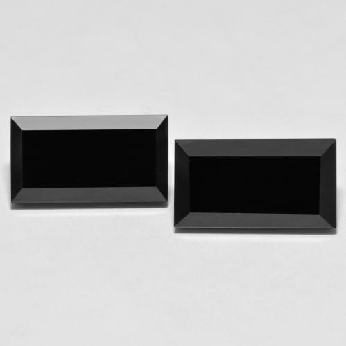 Schwarz Onyx Edelstein - 12ct Baquette Schliff (ID: 601528)