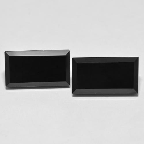 Schwarz Onyx Edelstein - 13.6ct Baquette Schliff (ID: 601529)