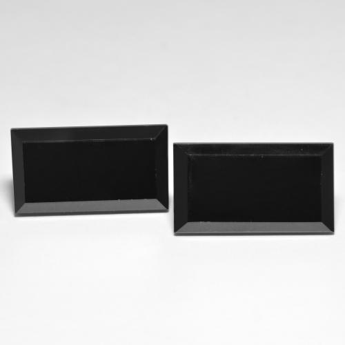 Schwarz Onyx Edelstein - 12.7ct Octagon Stufenschliff (ID: 601985)