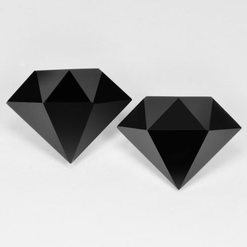 Schwarz Onyx Edelstein - 3.2ct Shield Faceted (ID: 602250)