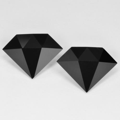 Schwarz Onyx Edelstein - 3.1ct Shield Faceted (ID: 602260)