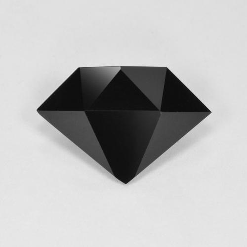 Schwarz Onyx Edelstein - 3.1ct Shield Faceted (ID: 602430)