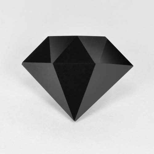 Schwarz Onyx Edelstein - 3.3ct Shield Faceted (ID: 602433)