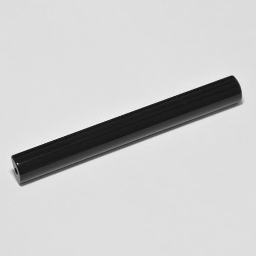 Onice 50 x 6mm nero half-drilled half cylinder cabochon dal Myanmar, peso di 8,84 ct, gemma naturale Tinto in purezza Opaque, 1 pezzo Onice - Colore: Nero, durezza Mohs di 6,5 - 7 adatto per gioielli da indossare ogni giorno, Photo A