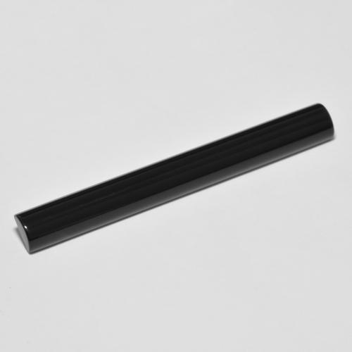 50 x 6mm Onice nero half cylinder cabochon dal Myanmar, peso di 9,54 ct, pietra preziosa naturale Tinto in purezza Opaque, Onice 1pz - il colore è Nero, durezza Mohs di 6,5 - 7 adatto per gioielli da indossare ogni giorno, Photo A