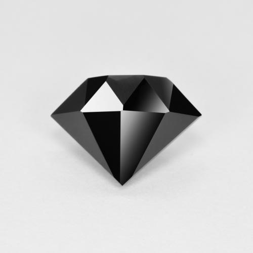 0.82ct Shield Faceted Black Onyx from Myanmar, Dimension 9.1 x 6.6mm, Opaque Clarity, Natural dyed gemstone, 1pc Onyx in Black Color, Mohs Hardness of 6.5 - 7 suitable for daily wear jewelry, Photo A