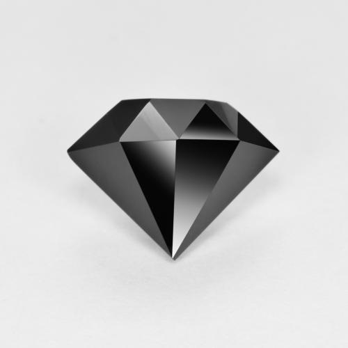 0.93ct Shield Faceted Black Onyx from Myanmar, Dimension 9.3 x 6.9mm, Opaque Clarity, Natural dyed gemstone, 1pc Onyx in Black Color, Mohs Hardness of 6.5 - 7 suitable for daily wear jewelry, Photo A